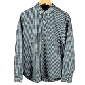MEN'S-Gap gray black checked shirt